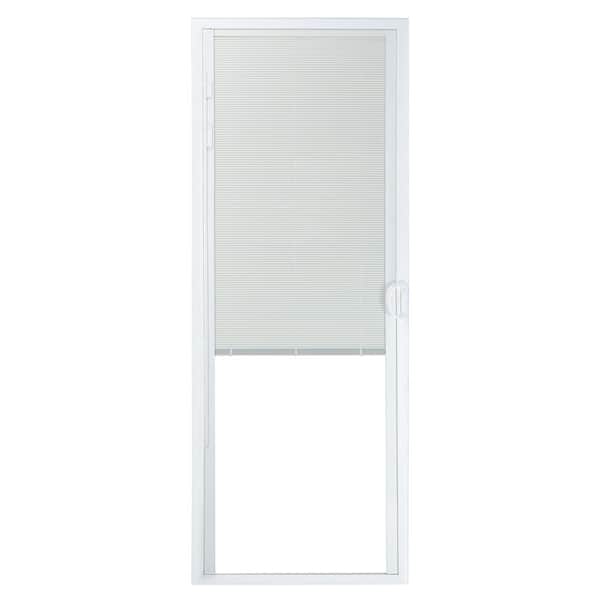 60 in. x 80 in. 50 Series White Vinyl Sliding Patio Door Right-Hand Moving Panel with Blinds