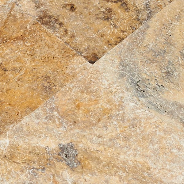Tuscany Scabas 16 in. x 16 in. x 1.18 in. Tumbled Travertine Paver Tile (1.78 sq. ft.)
