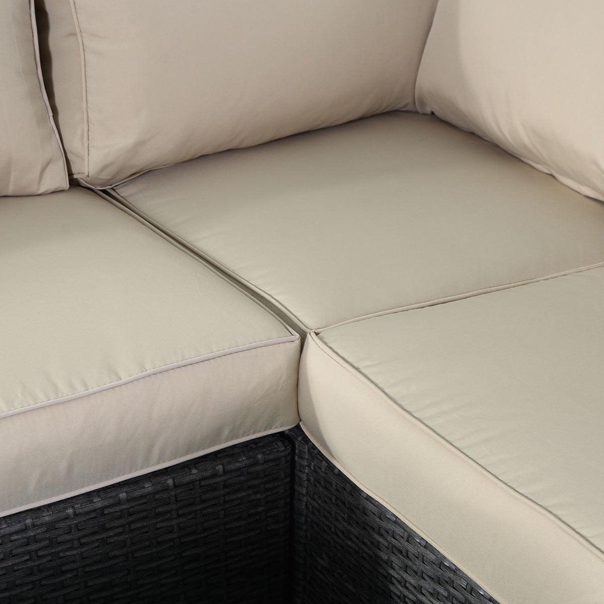 Costway 4 PCS 6 Seat Patio Garden Sofa Set Rattan Wicker Furniture Cushion