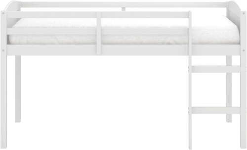 Alexis Twin Loft Bed with Ladder, White