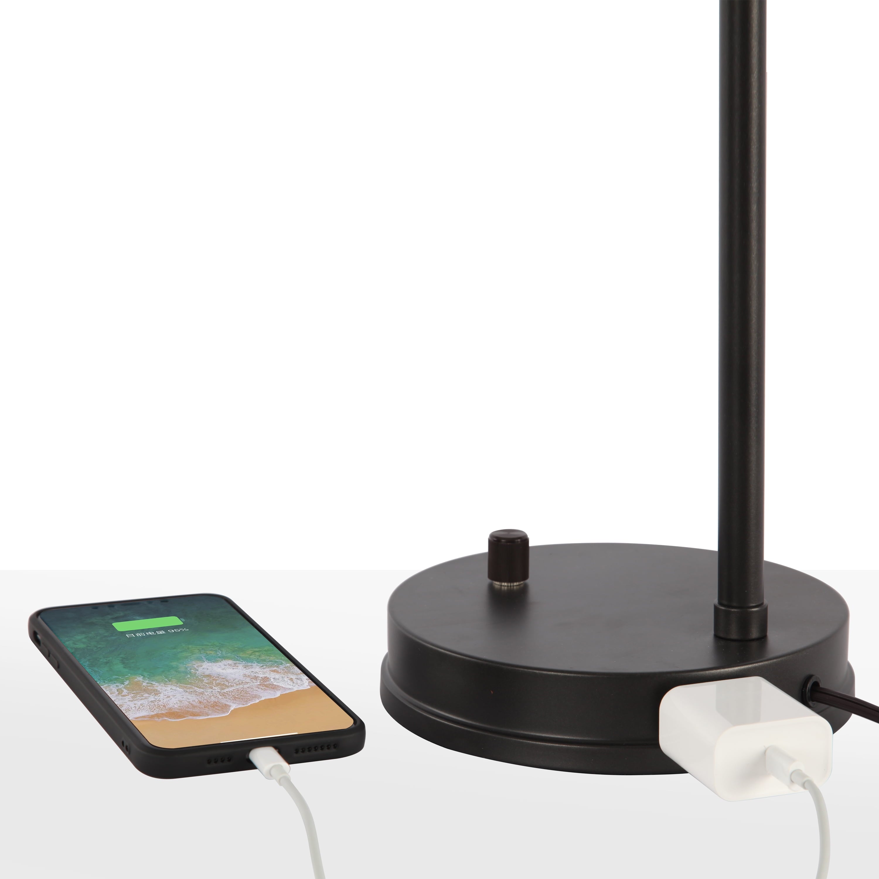 Better Homes & Gardens Antique Bronze Desk Lamp with AC Outlet, Bronze Finish