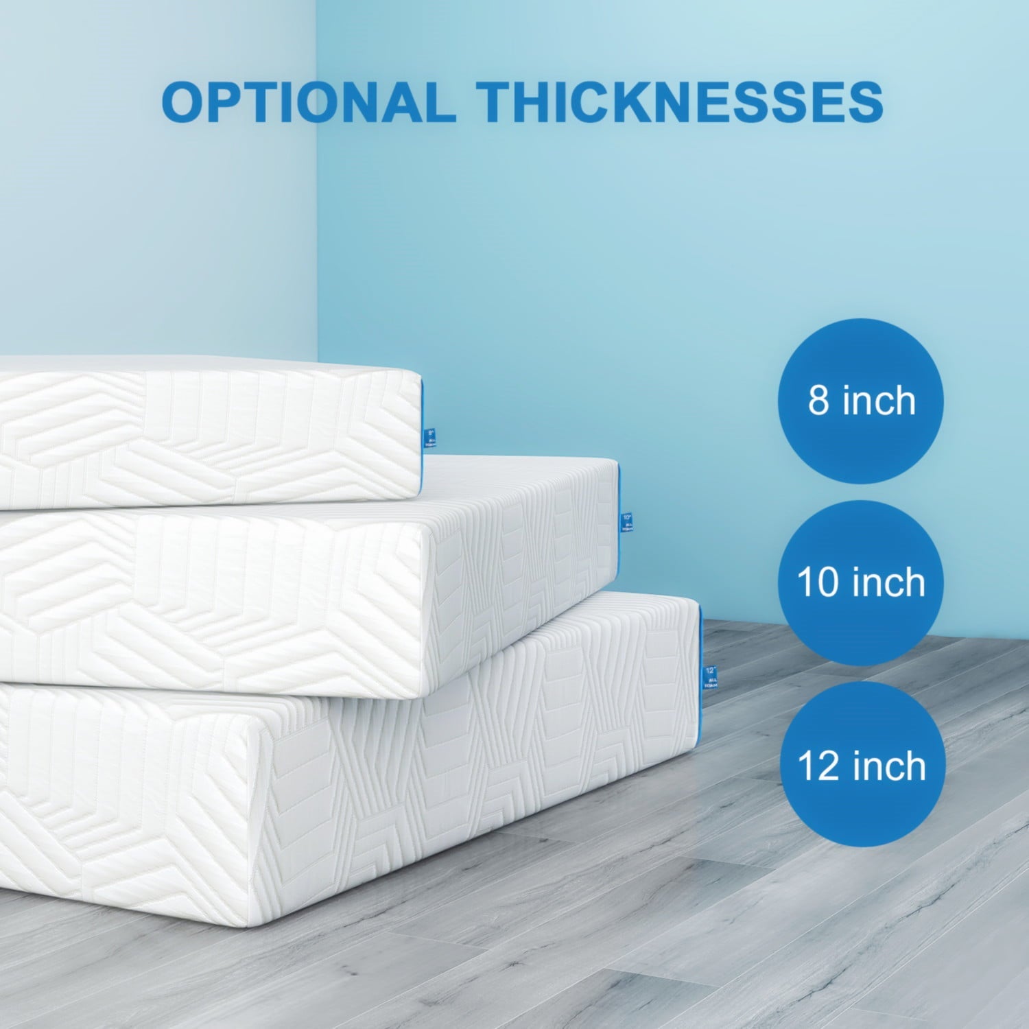 Mattress Bed in a Box, Memory Foam Mattress infused with Green Tea and Cooling Gel,12 inches, Made in USA