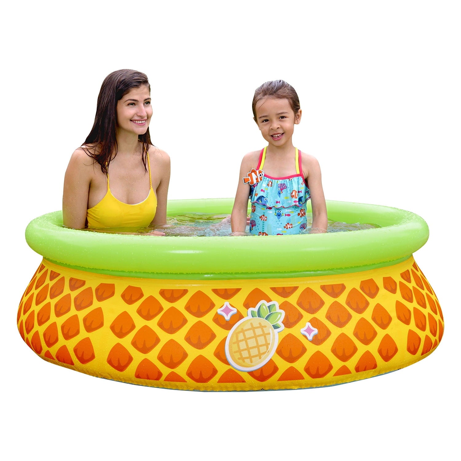 JLeisure Inflatable Round Pineapple Splash Kiddie Swimming Pool (2 Pack)