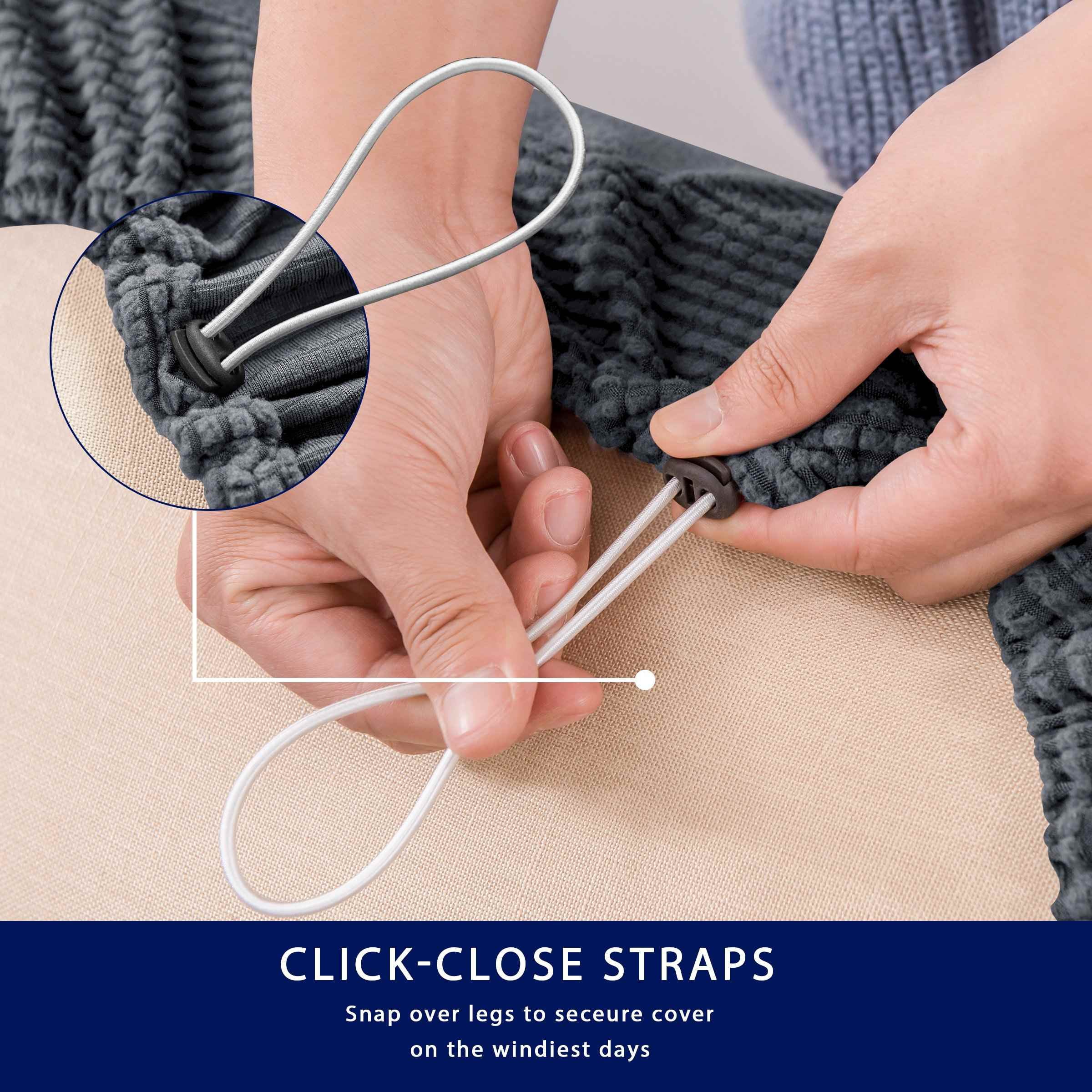 Subrtex Stretch Sofa Slipcover Sets with 2 Backrest Cushion Covers and 2 Seat Cushion Covers Gray