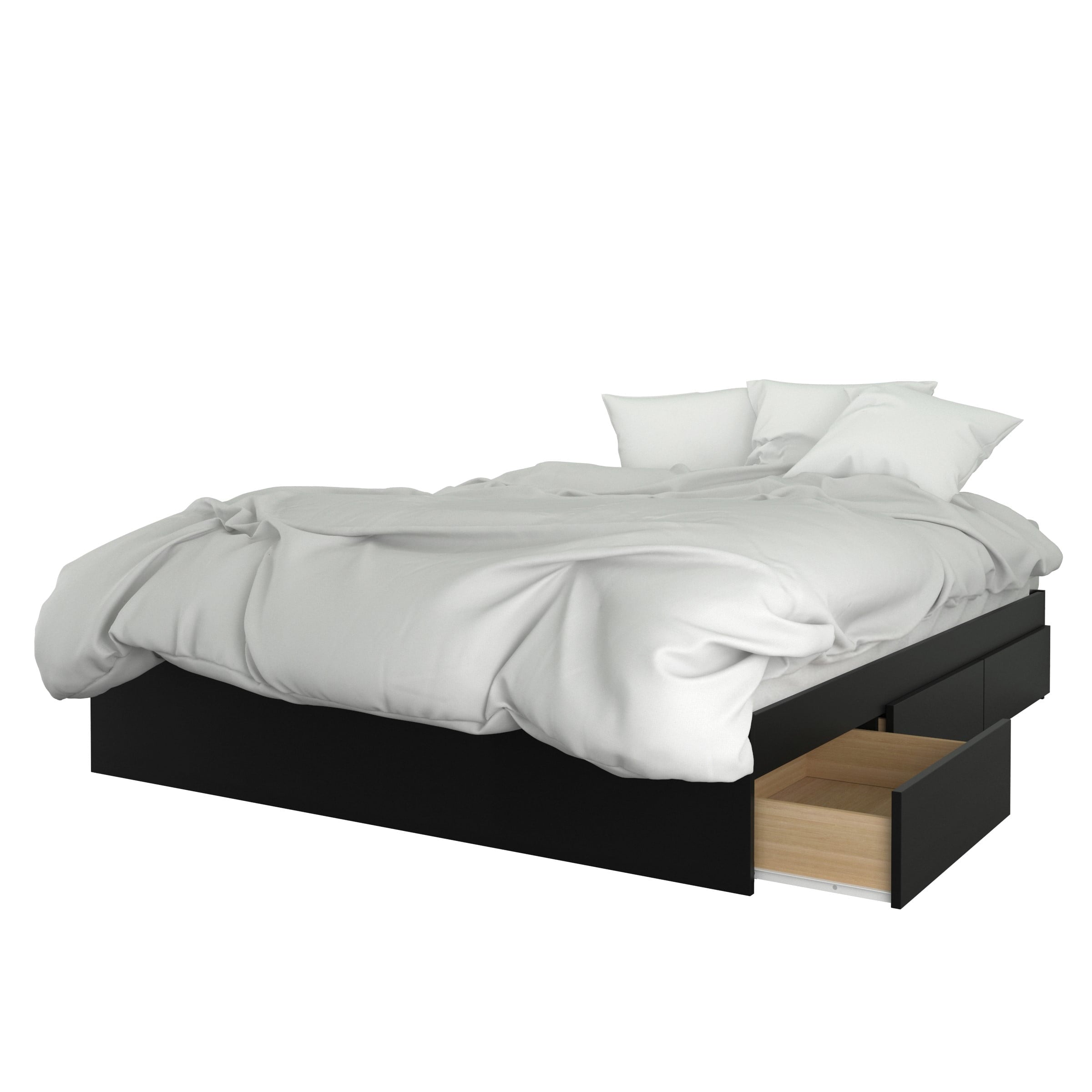 Nexera Corbo Storage Bed & Headboard, Black