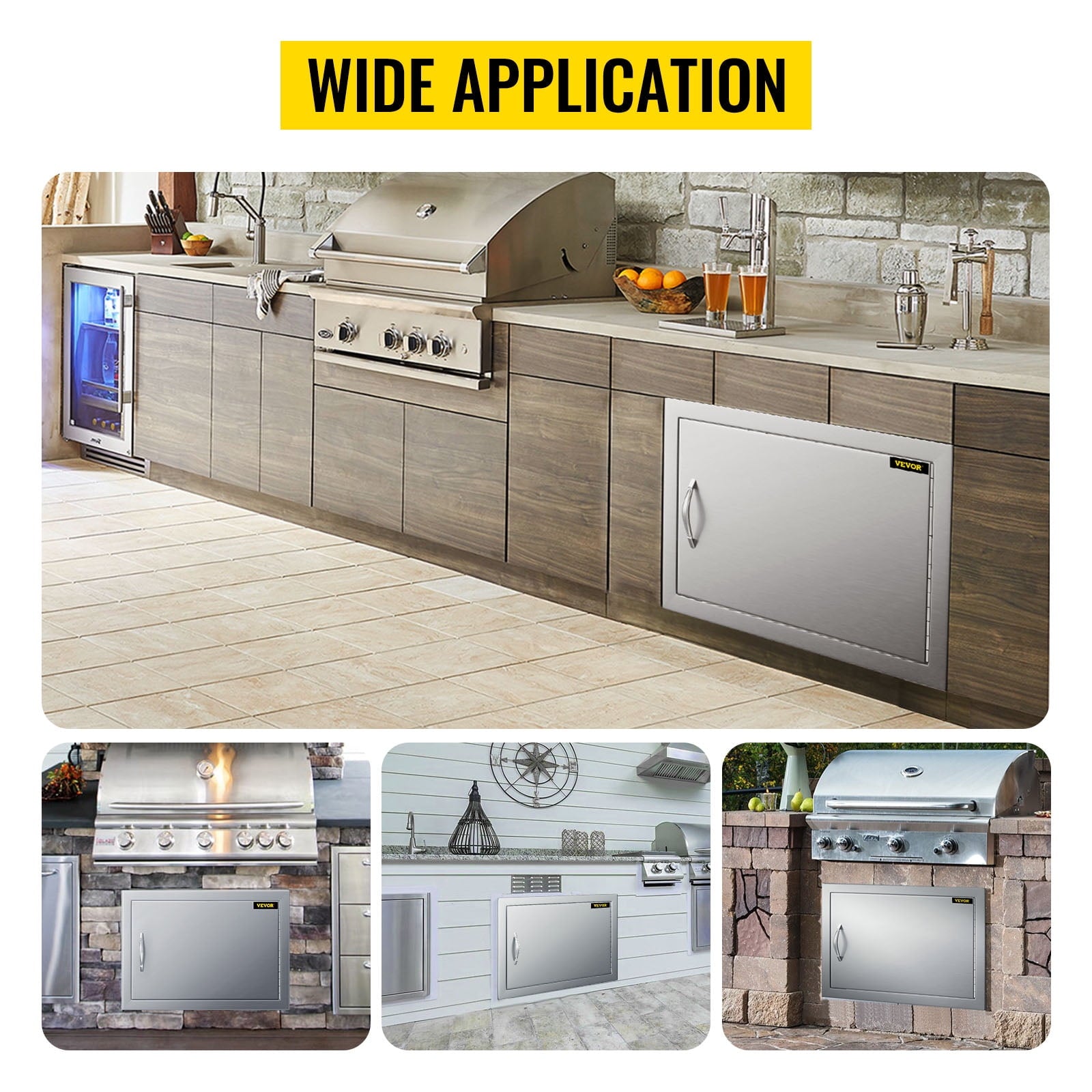 Access Door 20W x 14H inch BBQ Door Stainless Steel, Outdoor Kitchen Doors