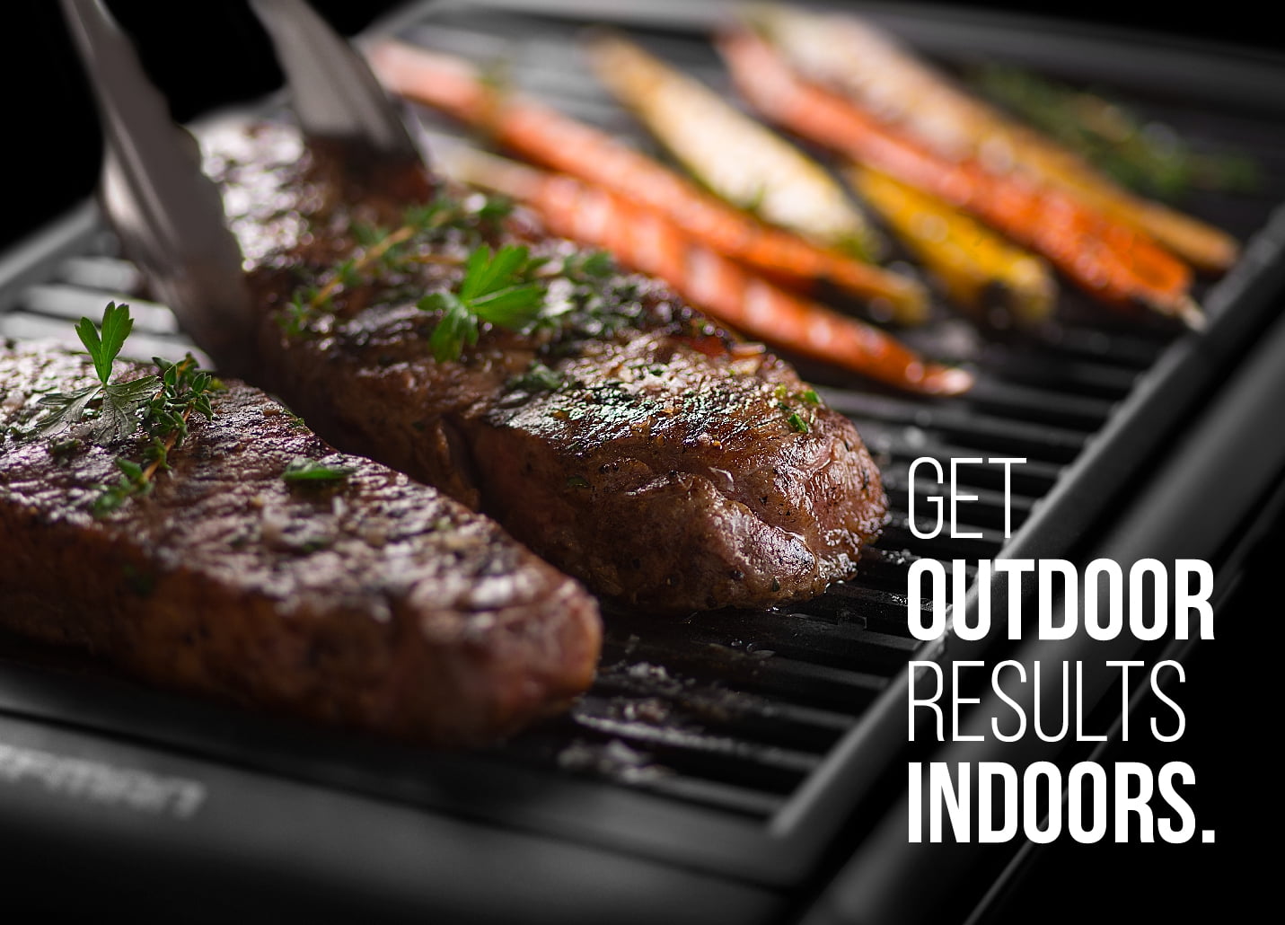 Electric Smokeless Indoor Grill with Non-Stick Cooking Surface and Adjustable Temperature Knob from Warm to Sear for Customized Grilling, Dishwasher Safe Removable Drip Tray, Black