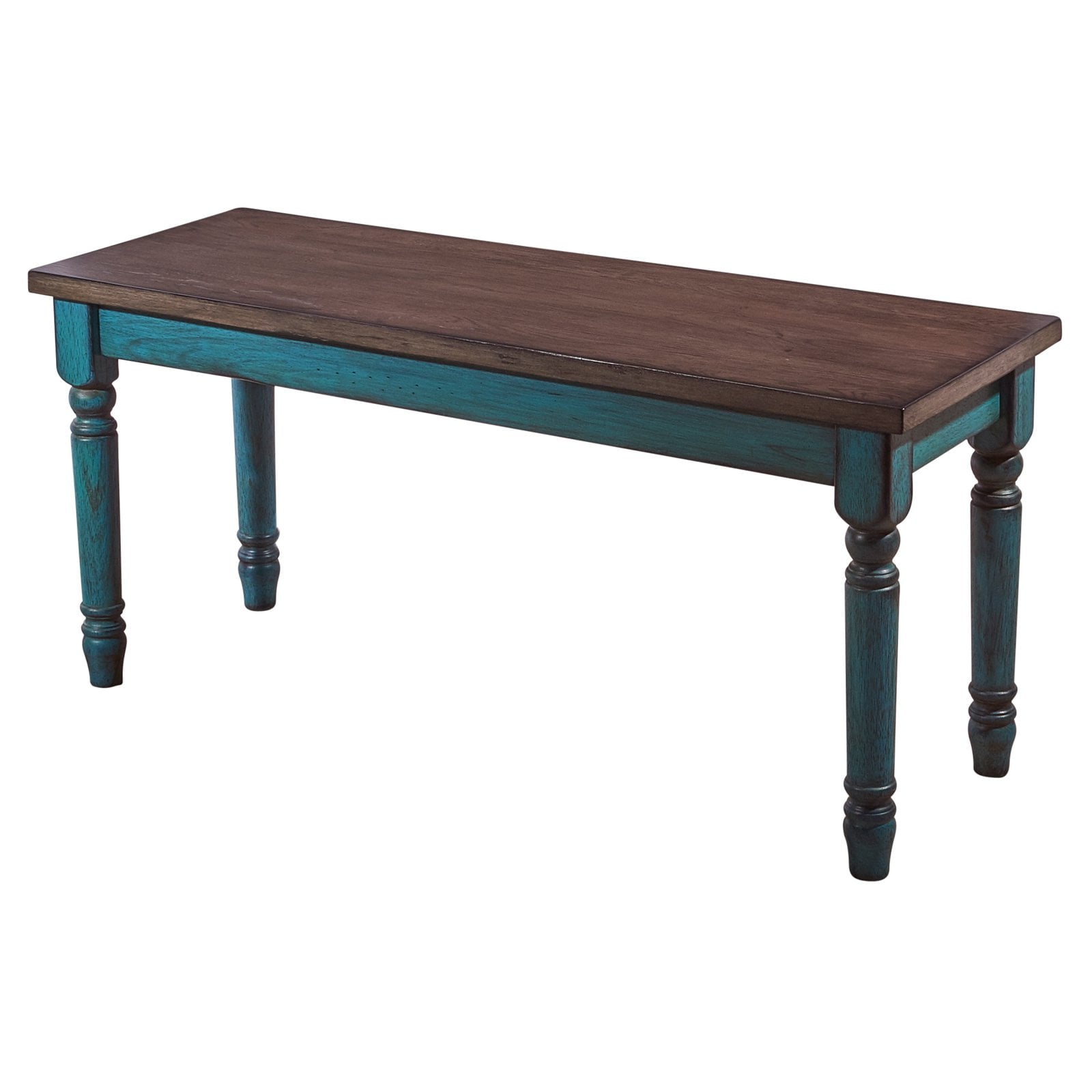 Willow Farmhouse 6-Piece Dining Set, Burnished Smoke and Distressed Teal Blue