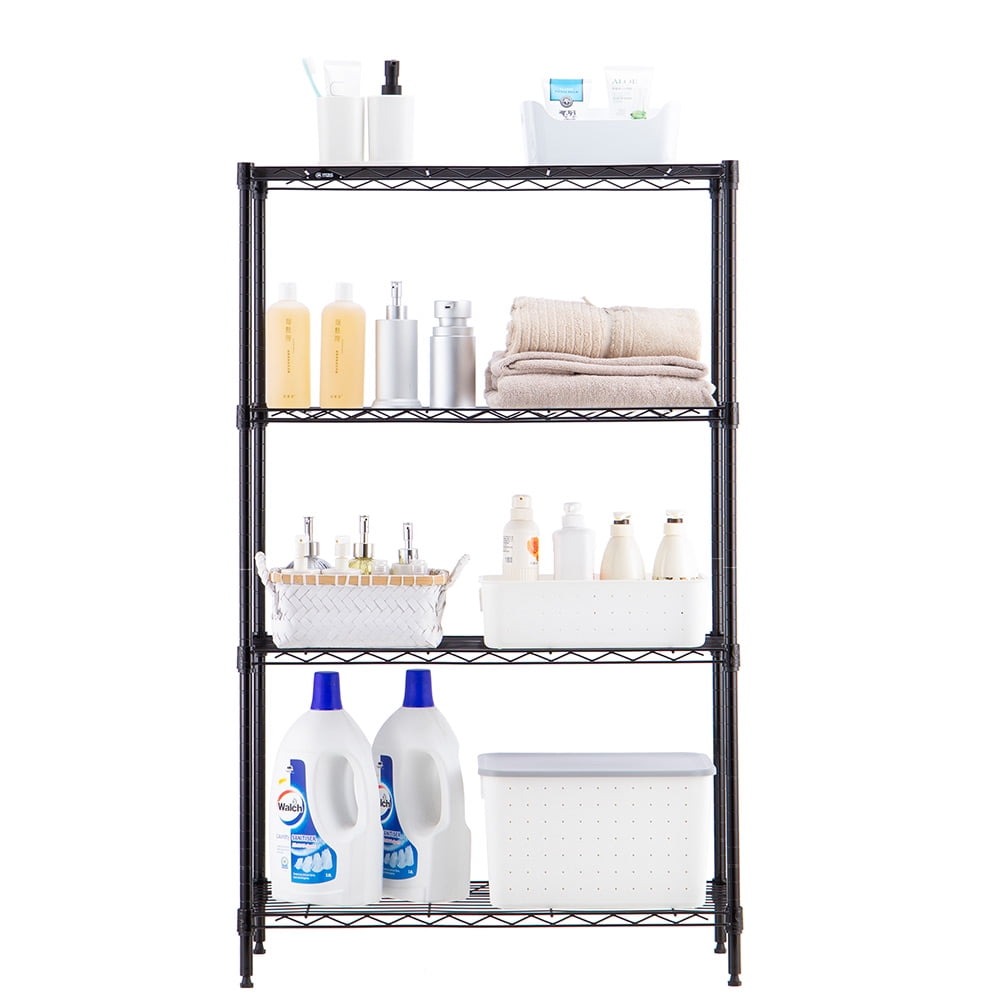 4 tier black coating shelving unit 14x30x47in