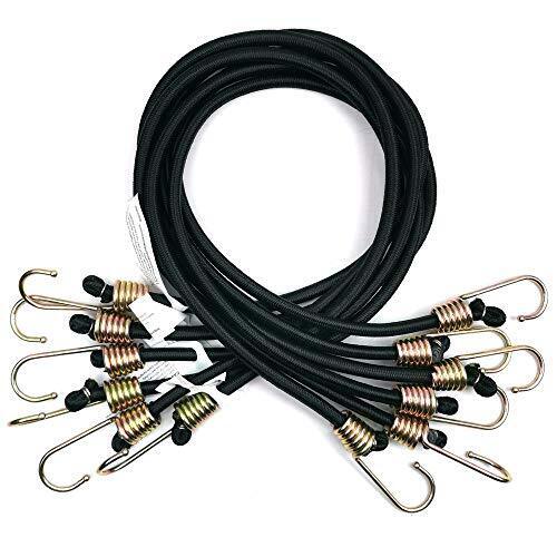 Dajia Heavy Duty Black Bungee Cords With Hooks 3/8x 36 10mm Industrial Bungee