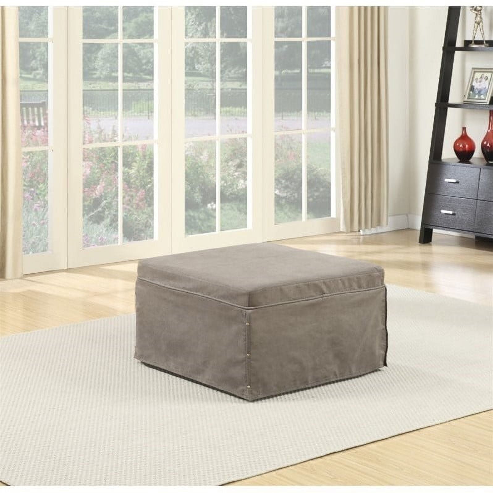 Pemberly Row Twin Folding Bed Ottoman in Taupe