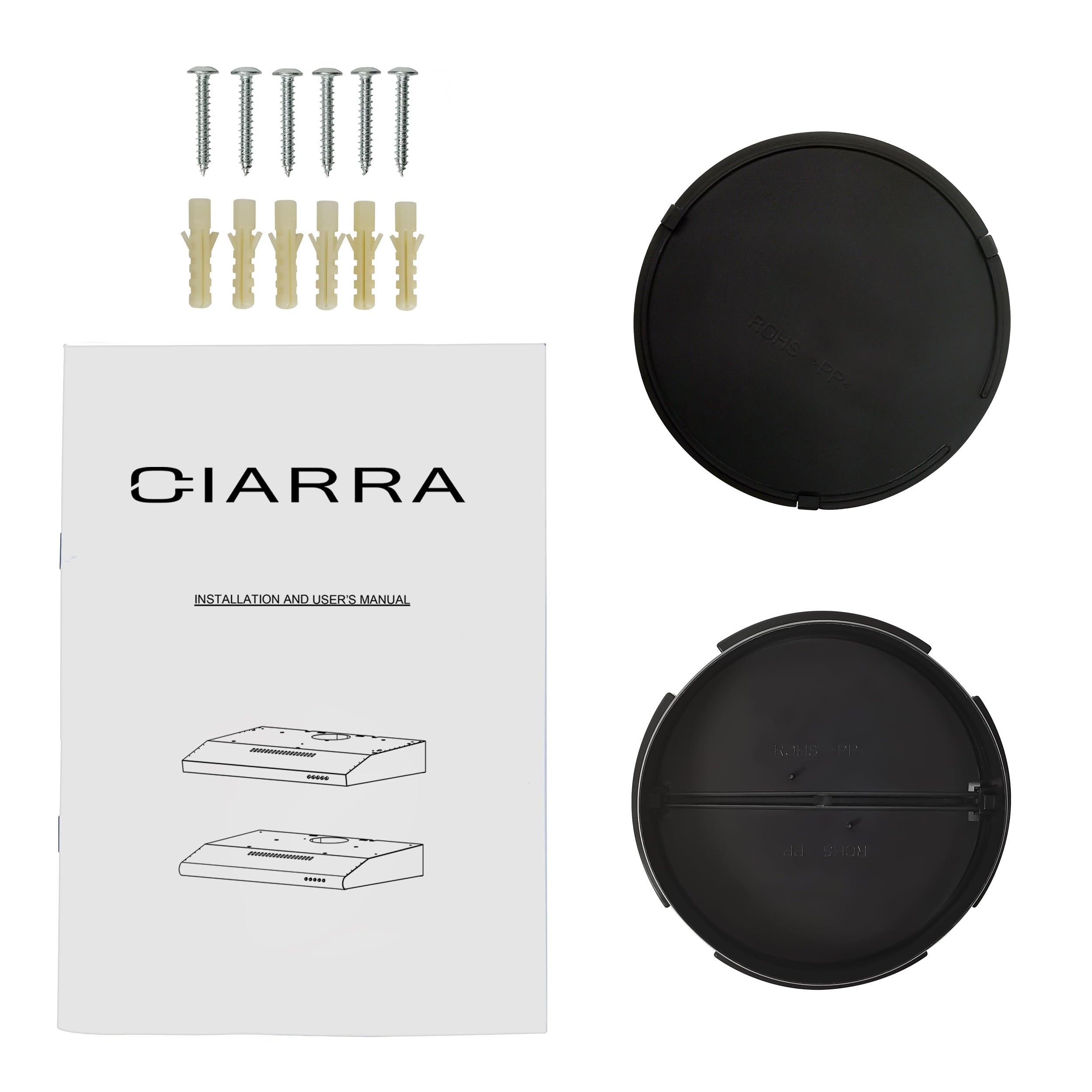 CIARRA 30 in Convertible Range Hood Under Cabinet Stainless Steel with 3 Speed Exhaust Fan CAS918A75