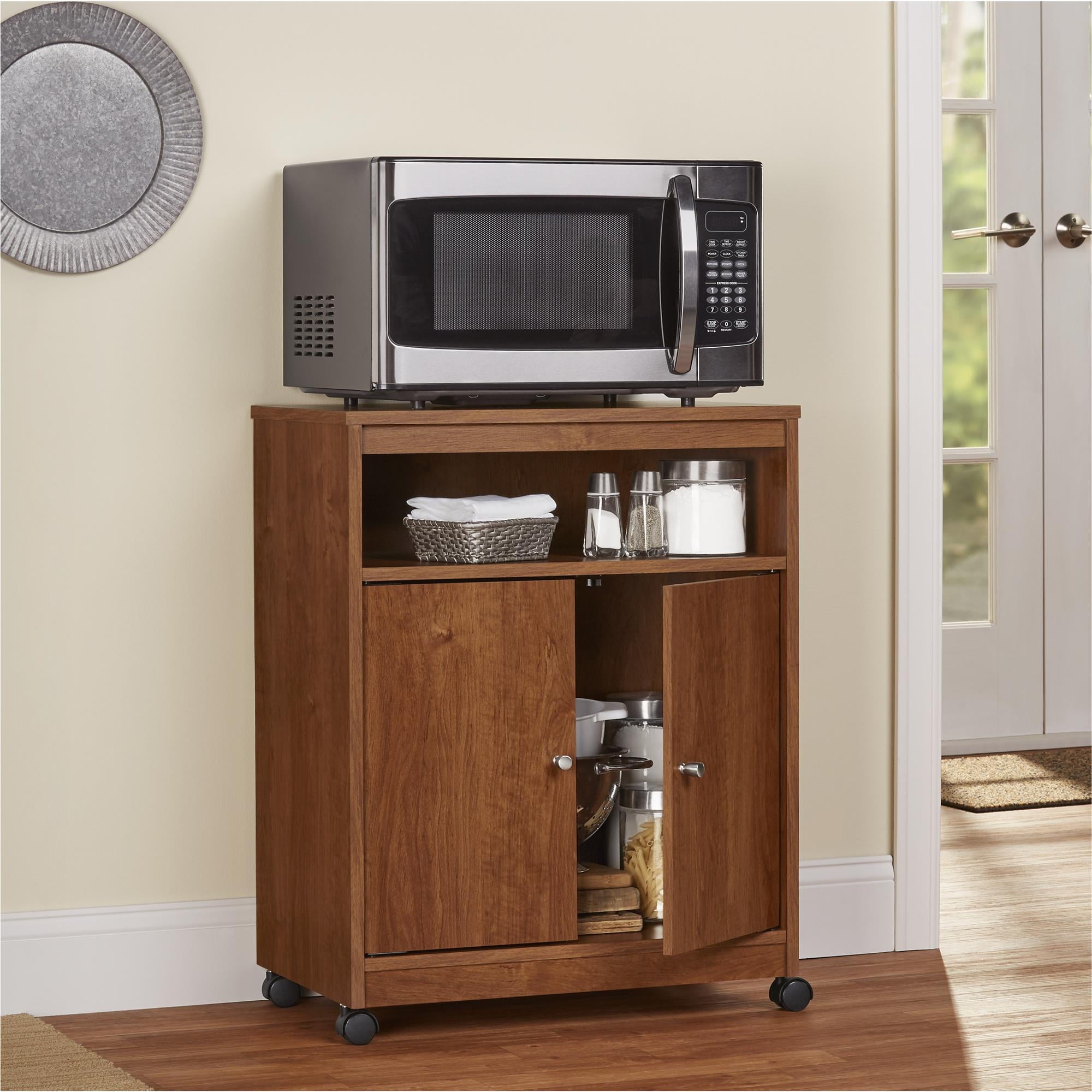 Ameriwood Home Landry Microwave Cart, Bank Alder