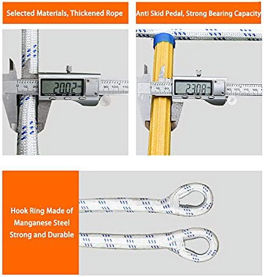 LUKEE 13FT Resin Emergency Fire Escape Ladder Fast to Deploy & Easy to Use Compact