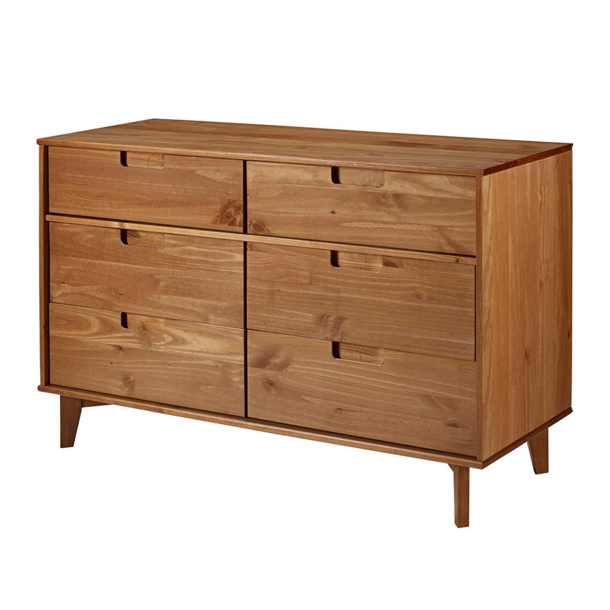 Walker Edison Sonoma 6-Drawer Solid Wood Caramel Dresser