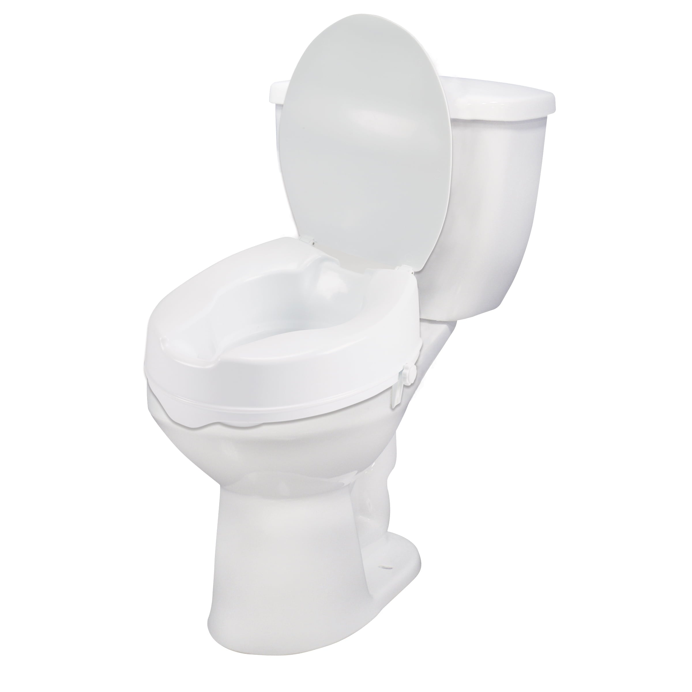 Drive Medical Raised Toilet Seat with Lock and Lid, Standard Seat, 4