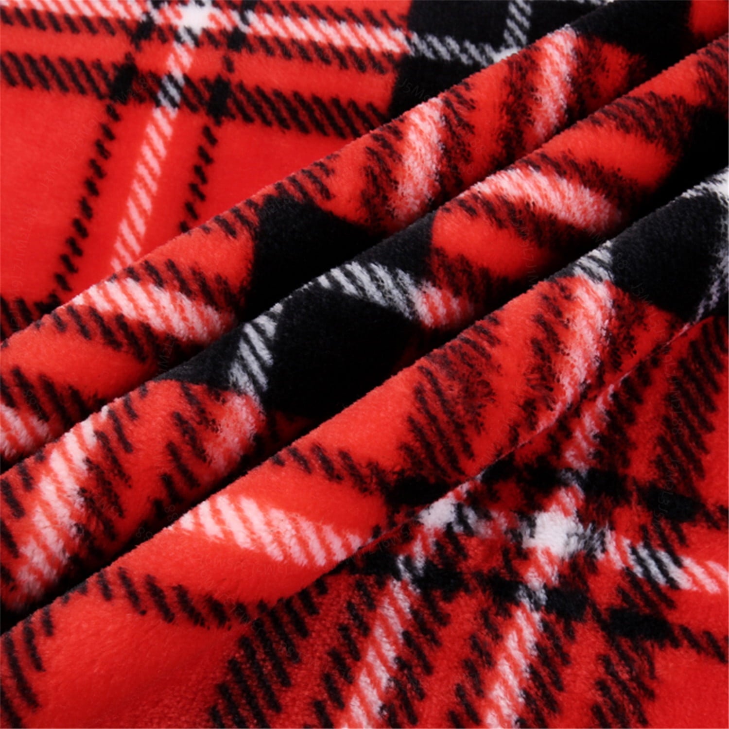 JML Fleece Soft Cozy Plush Throw Blanket, Red & Black Plaid, Standard Throw