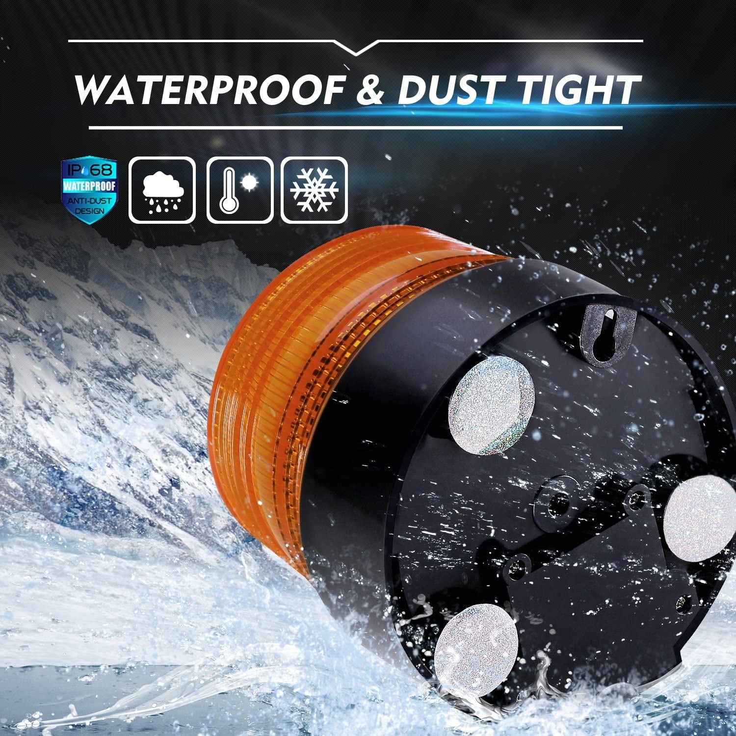 Rechargeable Led Strobe Light, Antom Amber Emergency Magnetic Flashing Warning Beacon for Vehicle