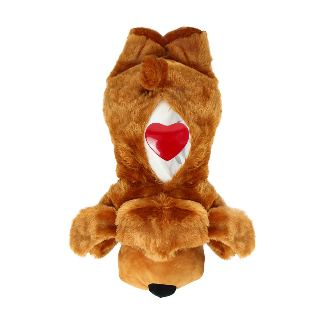 AIPINQI Doggy Heartbeat Stuffed Toy, Pet Anxiety Relief Sleep Aid Calming Toys, Dark Brown