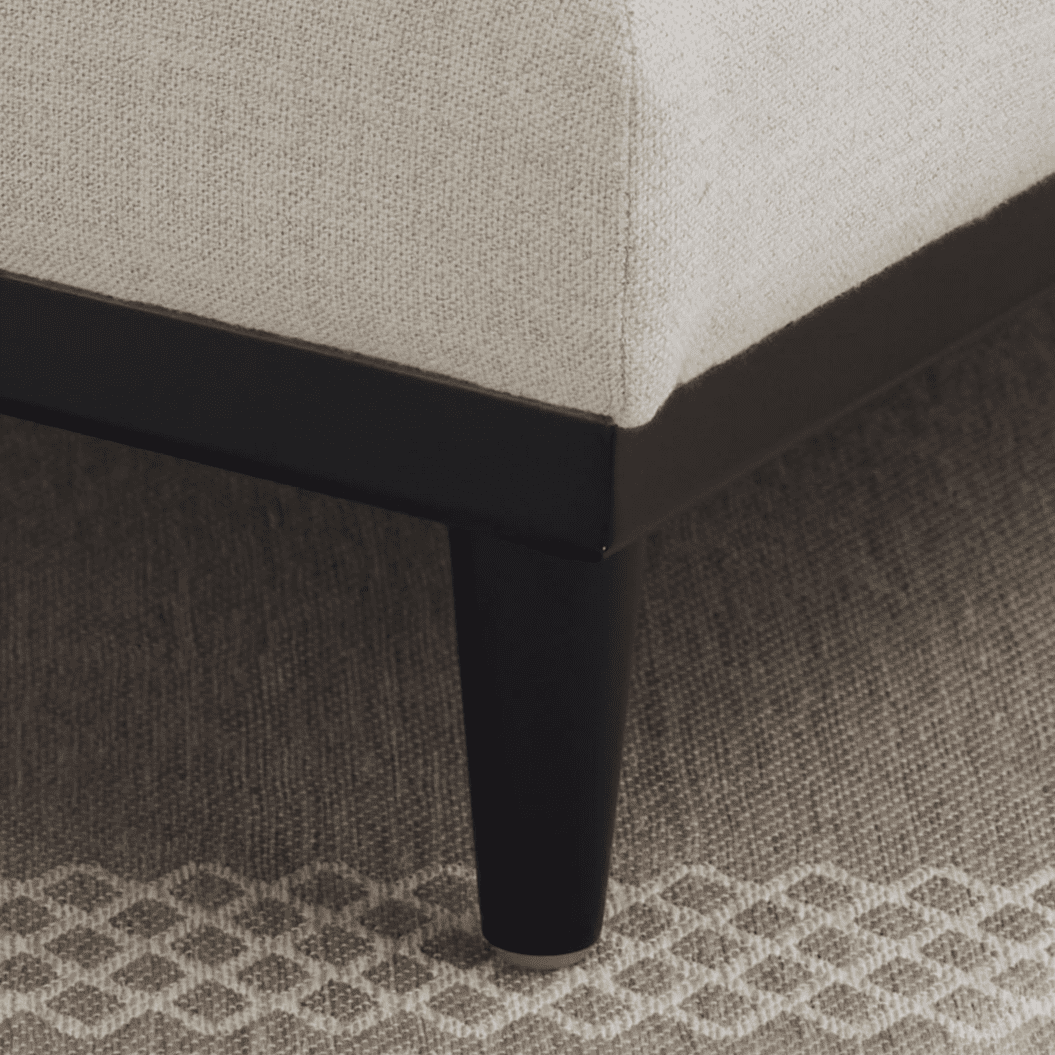 Better Homes & Gardens Springwood Square Wood Frame Ottoman, Charcoal Finish