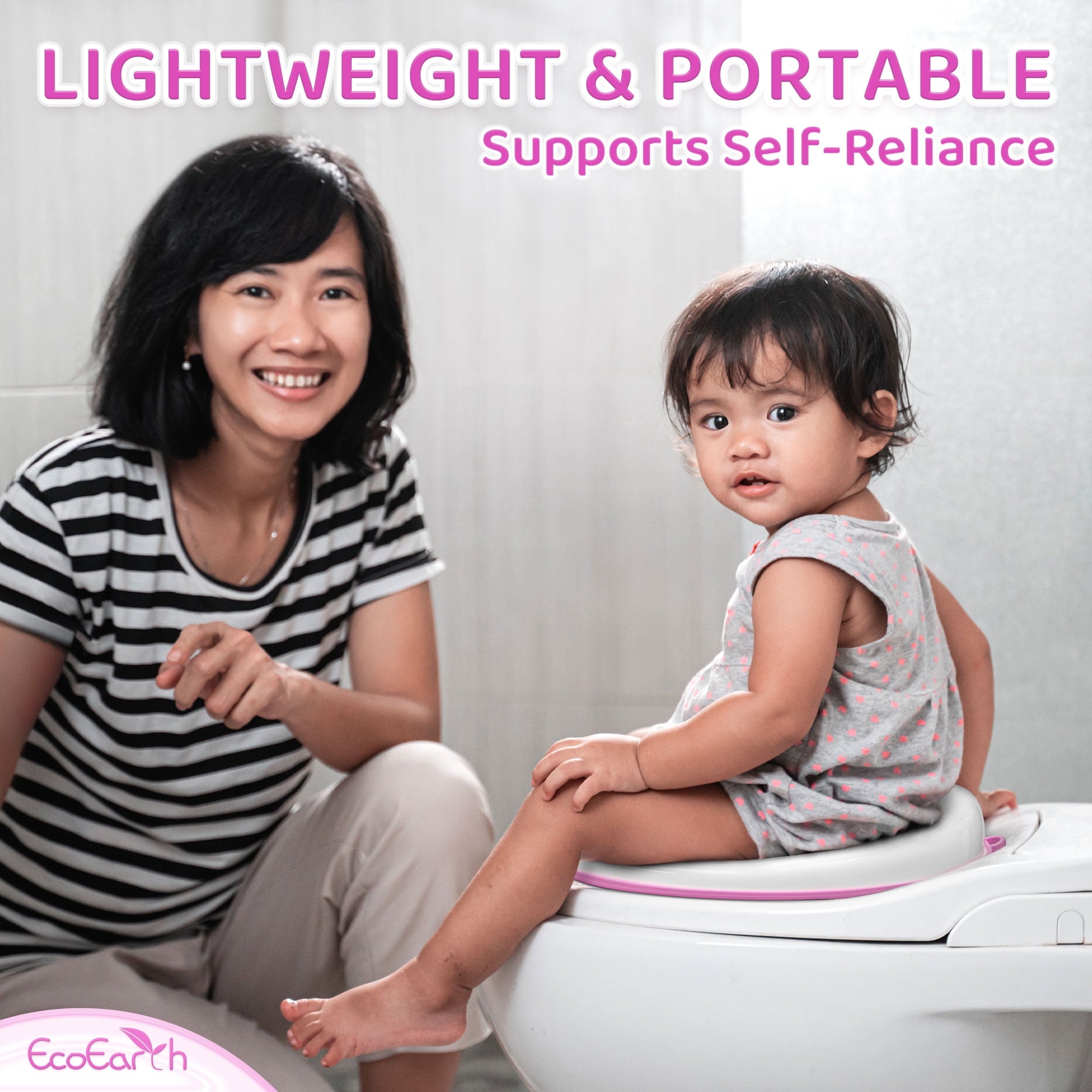 Potty Training Seat W/ Splash Guard, Toddler Safe-Potty Seat by EcoEarth