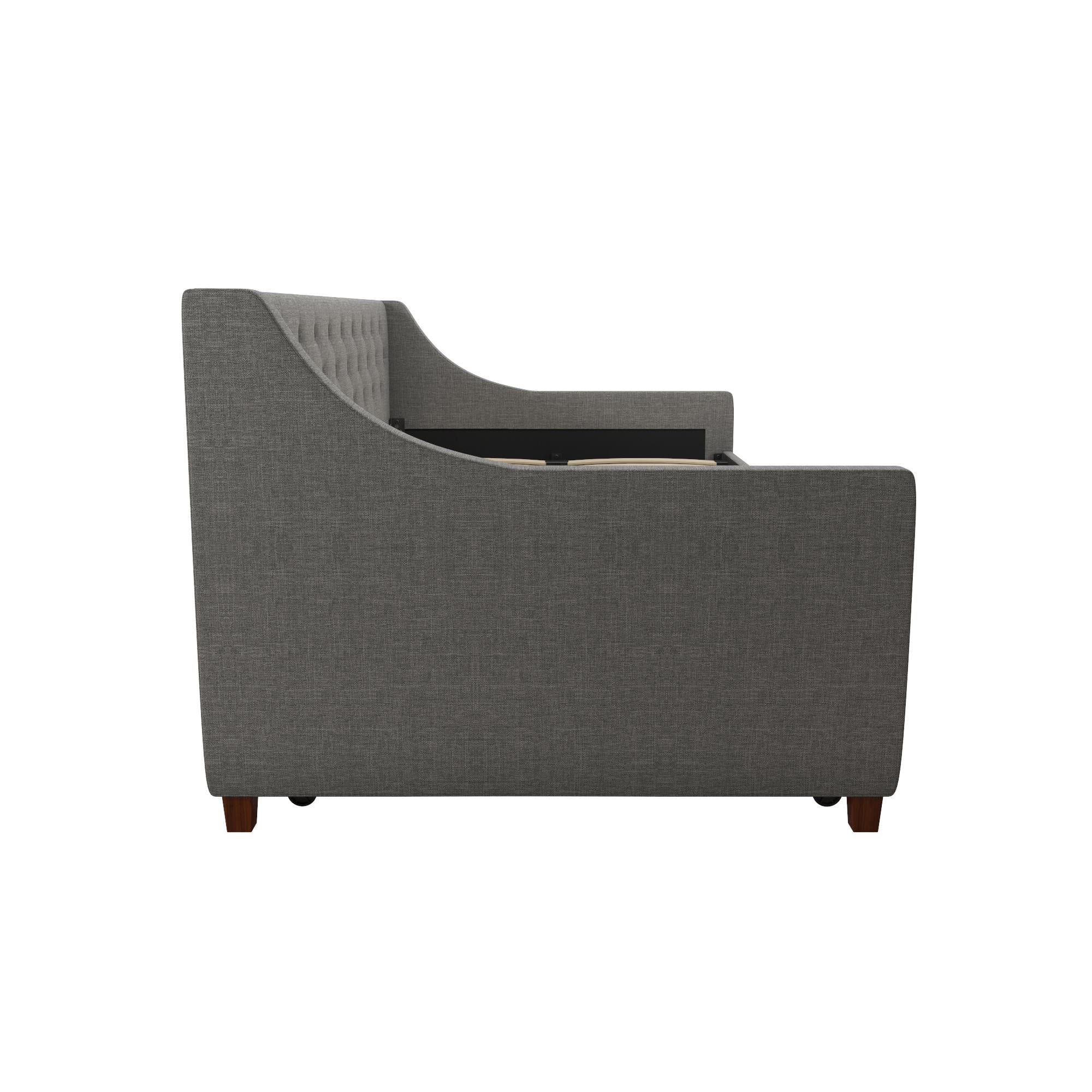Novogratz Her Majesty Daybed and Trundle, Grey Linen