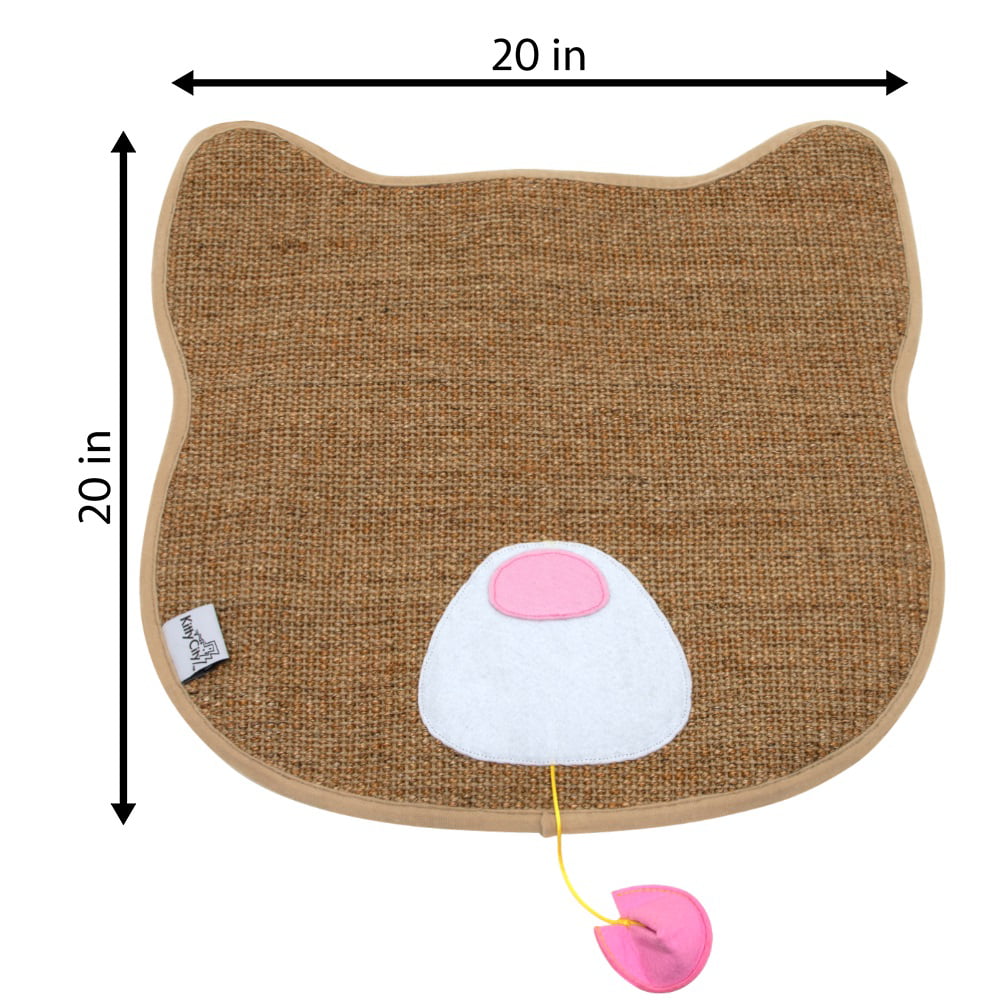 Kitty City Crazy Premium Heavy Duty Catnip Sisal Scratch Pad, Natural Cat Training Scratch Play Pad, Large