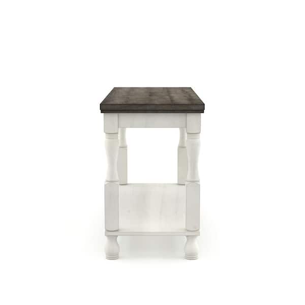 Heavenly 47.5 in. Antique White and Gray Rectangle Wood Console Table with 1-Shelf