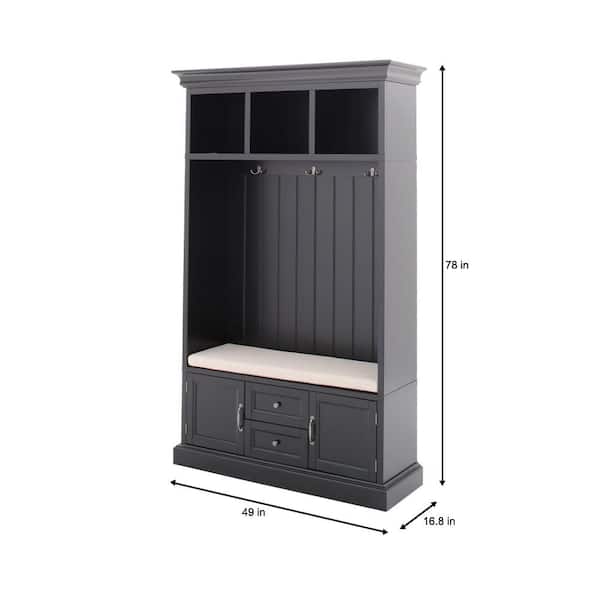 Royce Black 49 in. Hall Tree