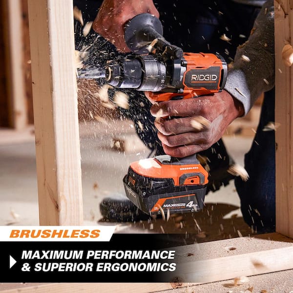18V Brushless Cordless 2-Tool Combo Kit with Hammer Drill, Impact Driver, (3) Batteries, Charger, and Bag