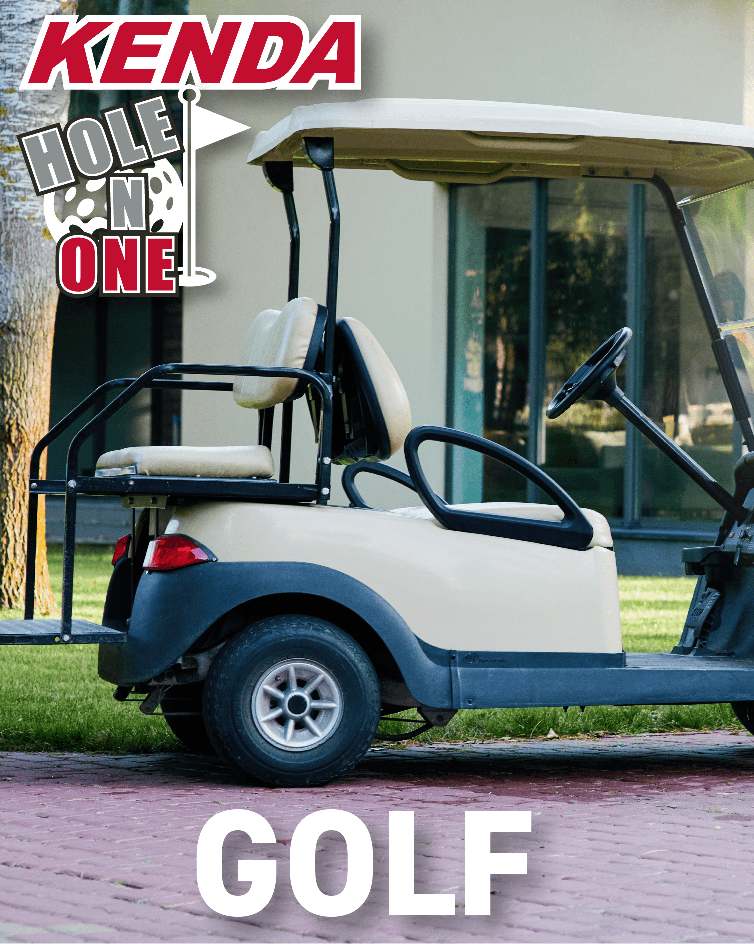 Kenda 235S2066 20x9-12 Hole-N-1 6 Ply Tubeless Golf Cart Turf Tires 2 Pack