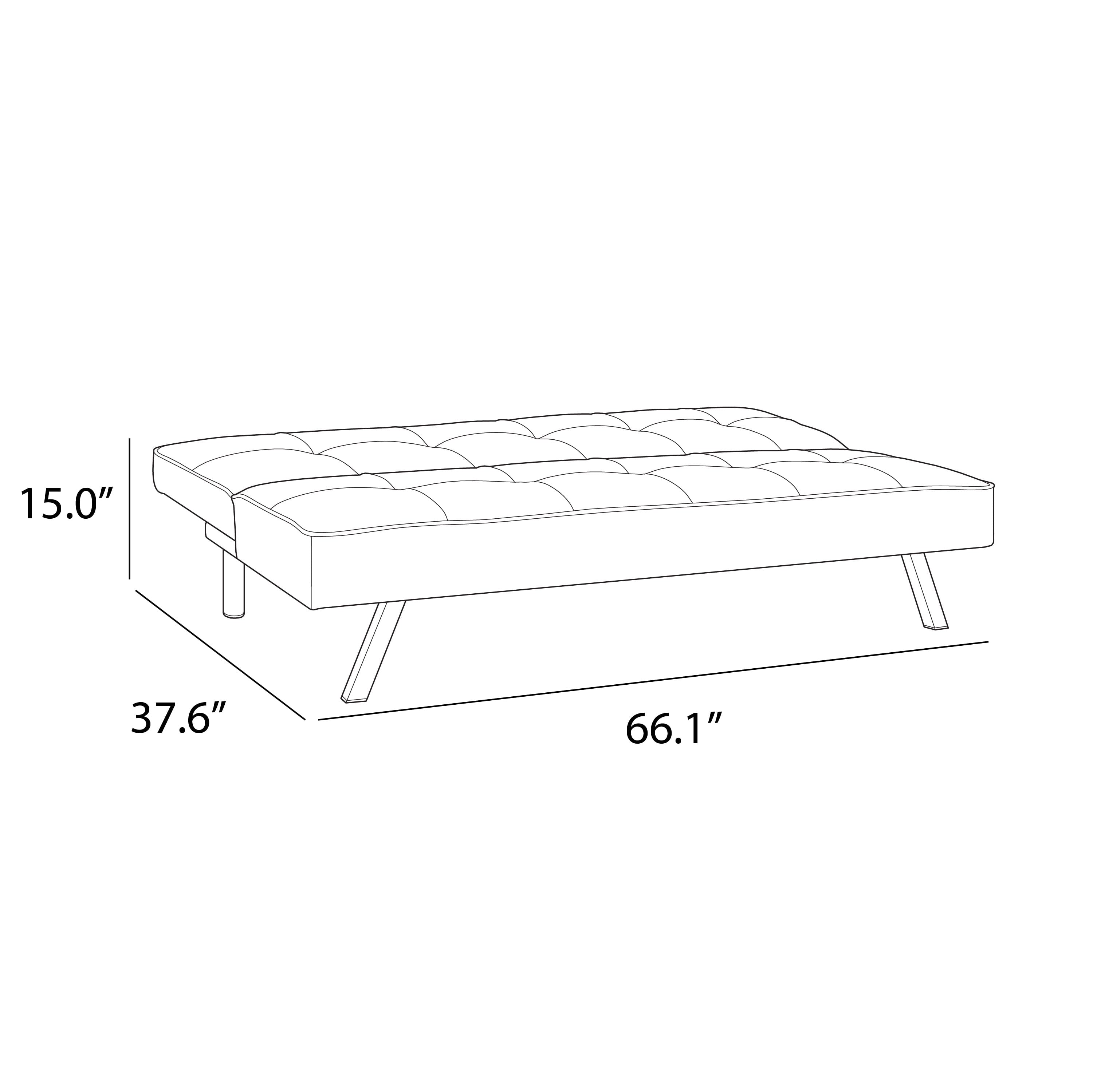 Serta Chelsea Modern Futon, Light Gray Fabric