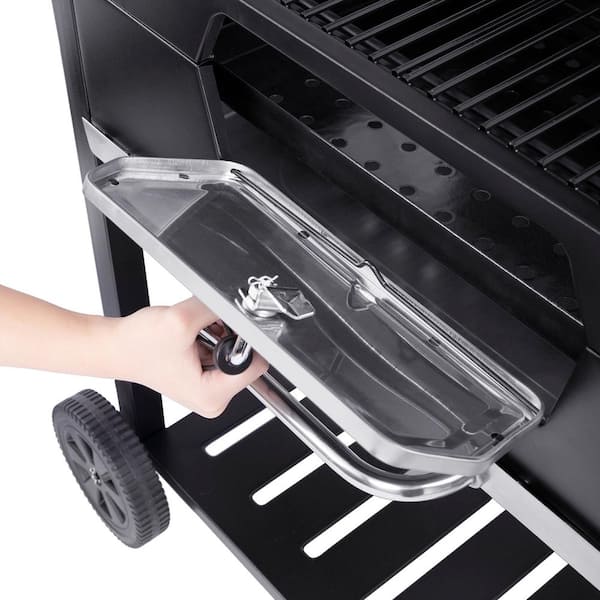 Deluxe 30 in. Charcoal Grill, BBQ Smoker Picnic Camping Patio Backyard Cooking, Black