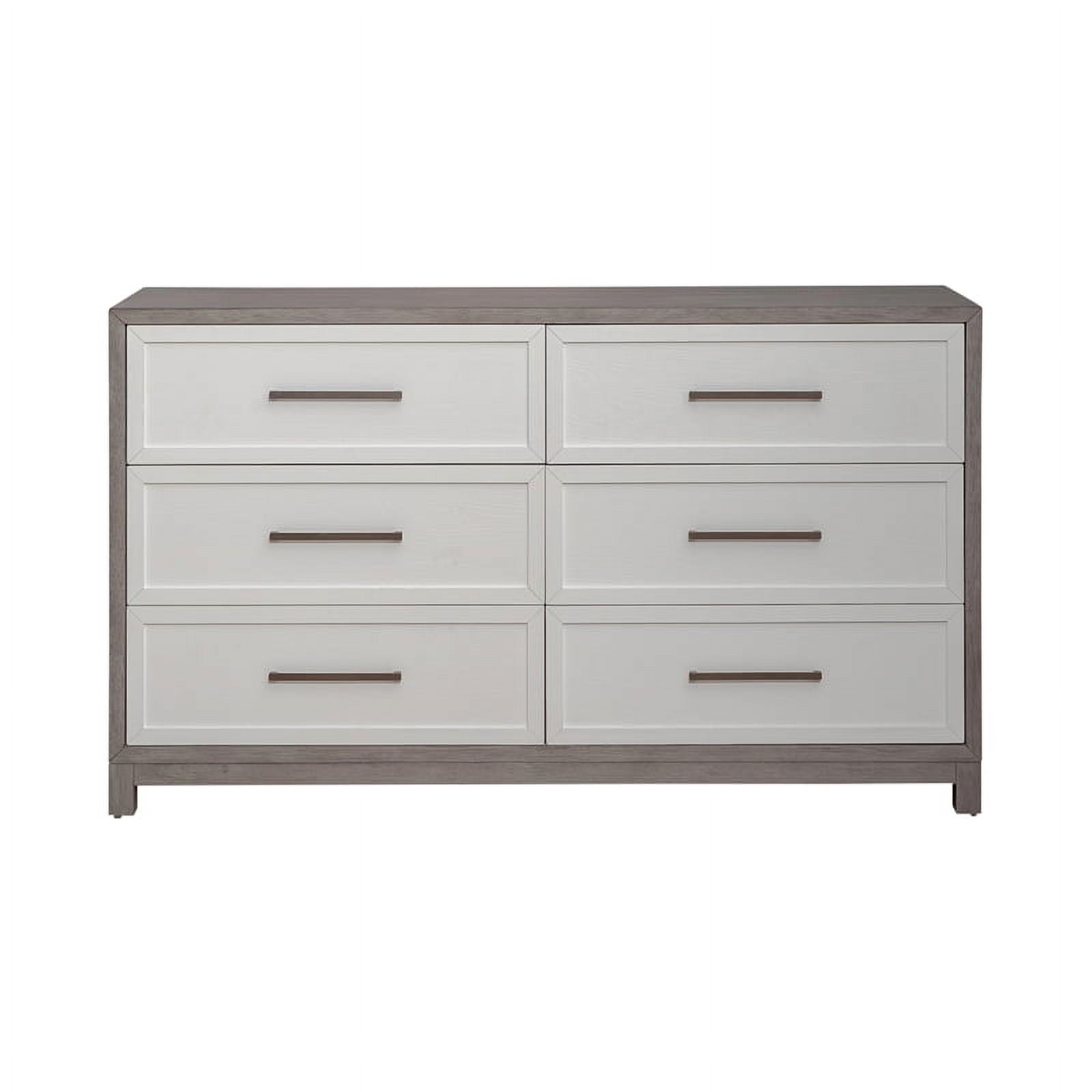 Palmetto Heights 6 Drawer Dresser in Shell White and Driftwood Finish