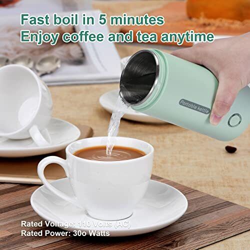 Portable Travel Electric Kettle, 300ml Small Electric Tea  Assorted Colors