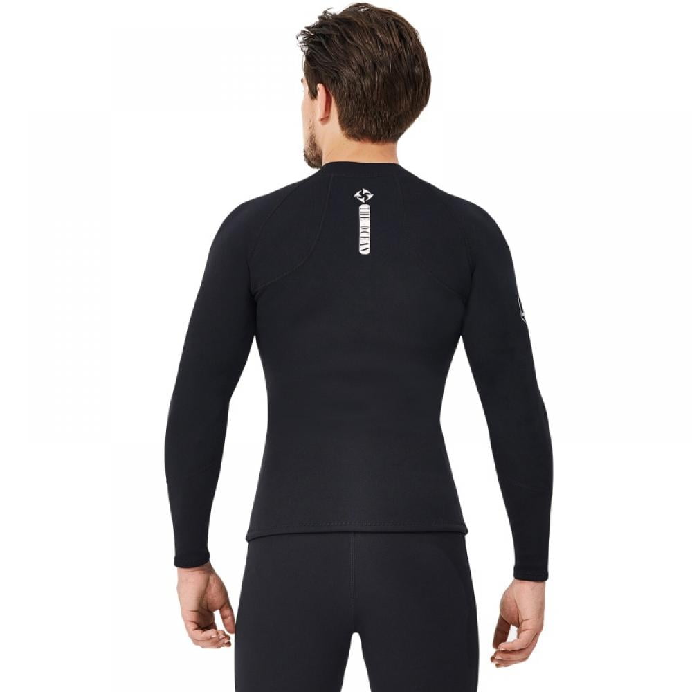 Men Women Wetsuit Top - 2mm Neoprene Long Sleeve Wetsuit Jacket Swimming Scuba Surfing Diving Suit Top for Adult & Youth Men Womens 2mm Neoprene Long Sleeve Jacket Front Zipper Wetsuit Top
