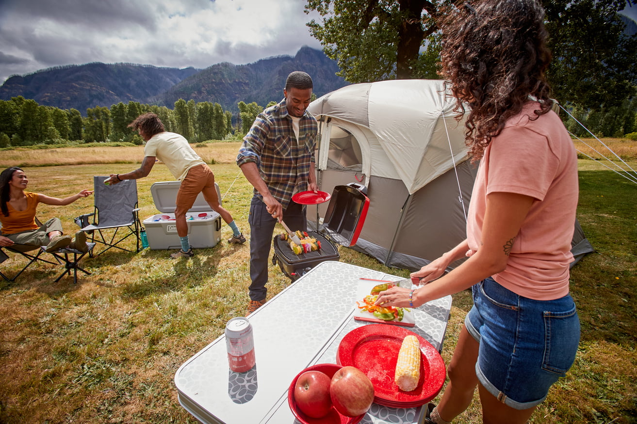 Portable Sportster 1-Burner Propane Grill with 11,000 BTUs, Red