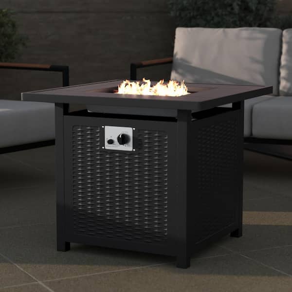 Black Steel Fire Pit Table
