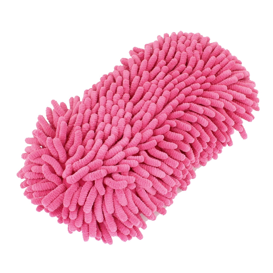 Unique Bargains Wash Sponge Brush Pad Pink Microfiber Chenille Vehicle Car for Car Cleaning