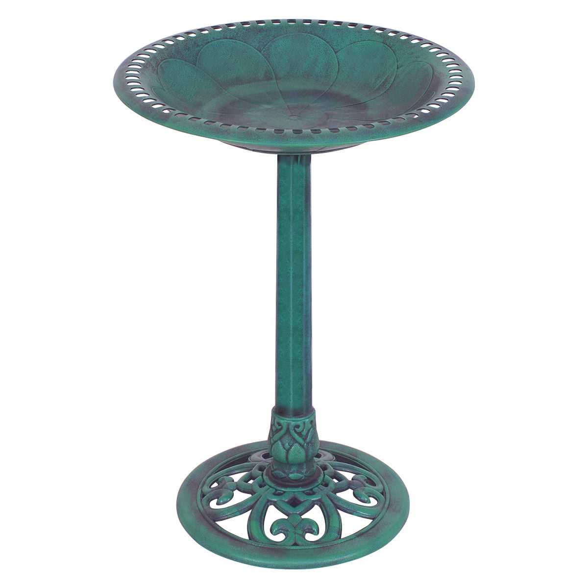 Costway Green Pedestal Bird Bath Feeder Freestanding Outdoor Garden Yard Patio Decor