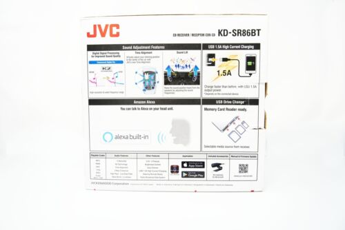 JVC KDSR86BT Single DIN Car Stereo Player
