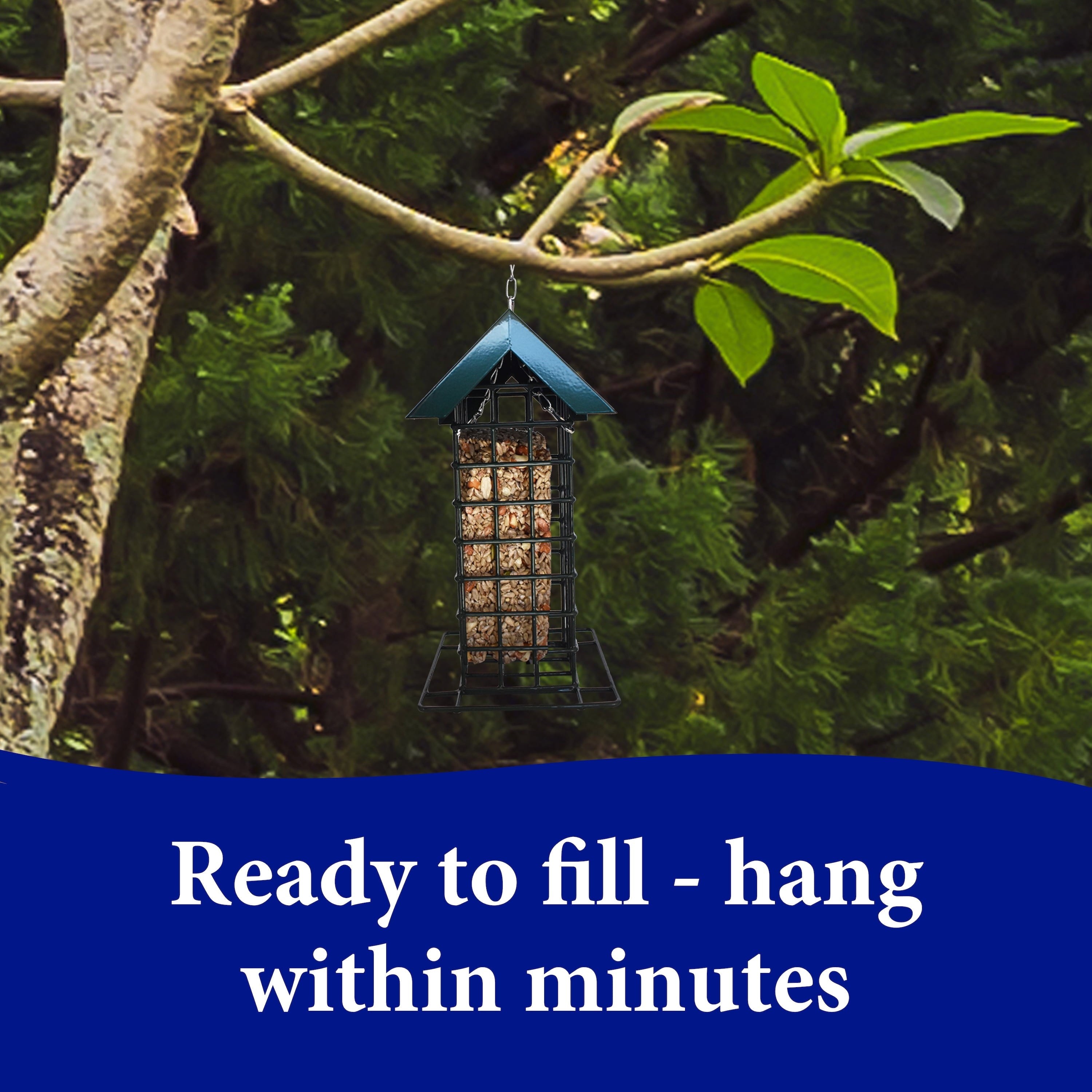 3-D Pet Products Gray Metal Wild Bird Feed Block Feeder, Holds 1 Block