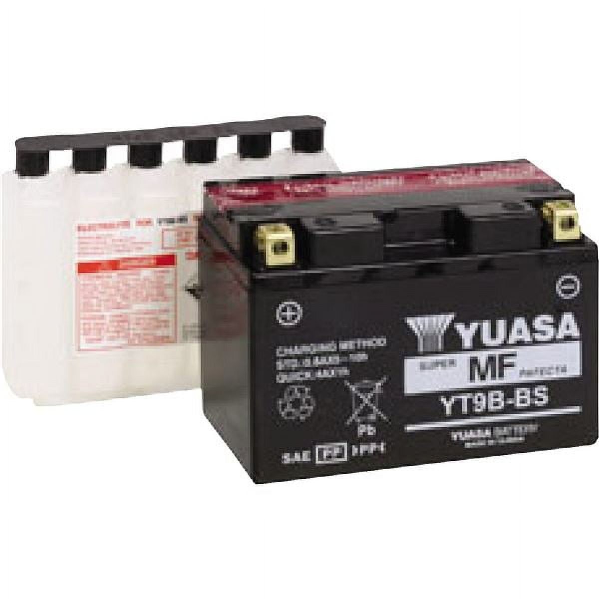 Yuasa AGM Maintenance-Free Battery YT9B-BS for Motorcycle