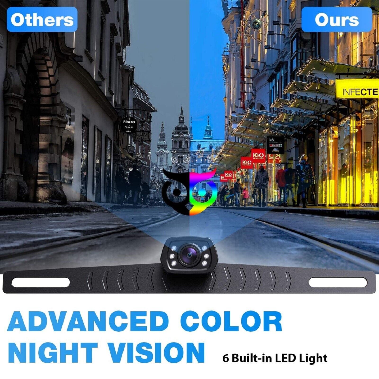 ZEROXCLUB B2 Car Backup Camera, License Plate Reverse Camera with Night Vision HD Rear View Parking Camera for Car Truck Pickup SUV Trailer 149° Wide View IP69 Waterproof