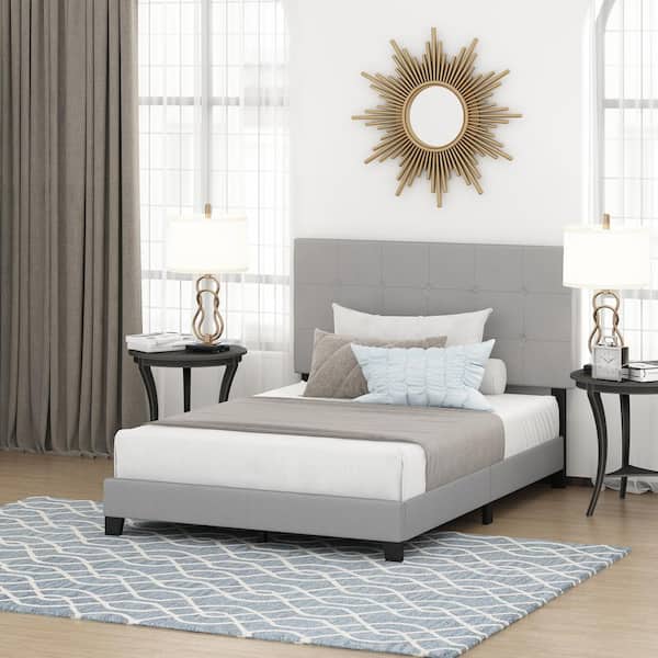 Laval Glacier Full Button Tufted Bed Frame
