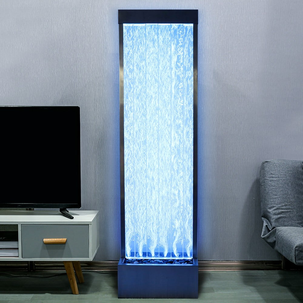 72'' Acrylic Bubble Fountain, Standing Bubble Panel, Color Lights/Remote Ctrl