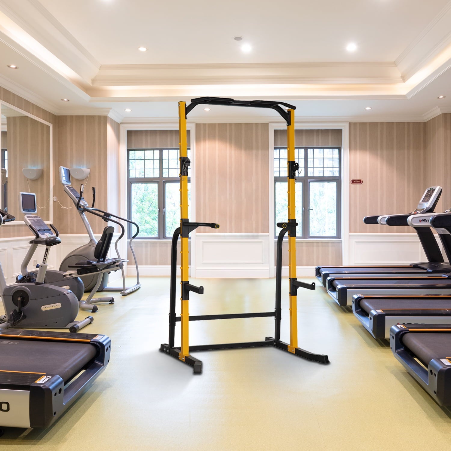 Ainfox Power Rack Squat Stand with J-Hooks, Fitness Multi-Function Power Tower Dip Station Squat Rack, 800LBS Weight Capacity