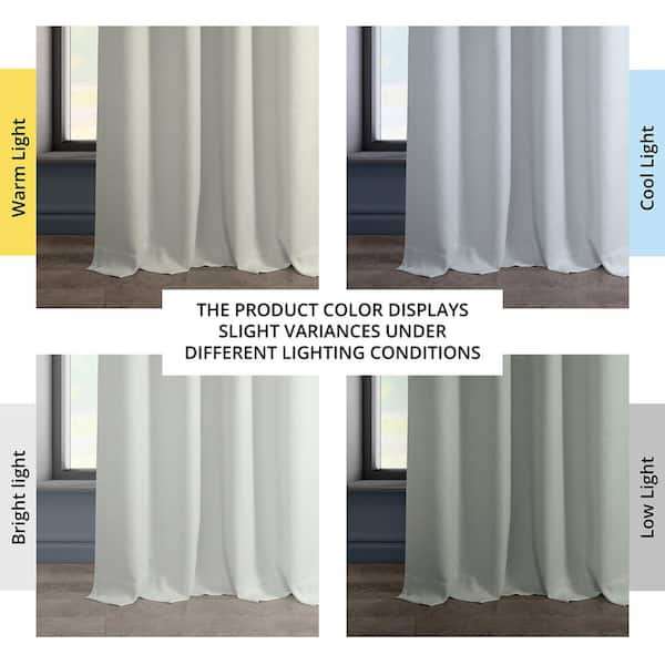 Oyster Faux Linen Grommet Room Darkening Curtain - 50 in. W x 120 in. L (1 Panel)