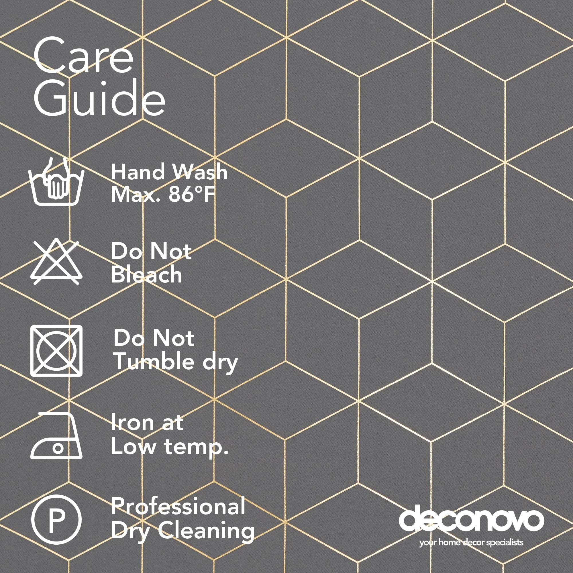 Deconovo Gold Diamond Foil Print Blackout Curtains for Living Room, 52x45 inch, 2 Panels(Light Grey)