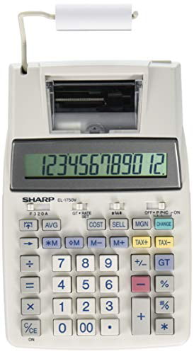 Sharp Printer Calculator Semi-Desktop Type 12 Digits EL-1750V